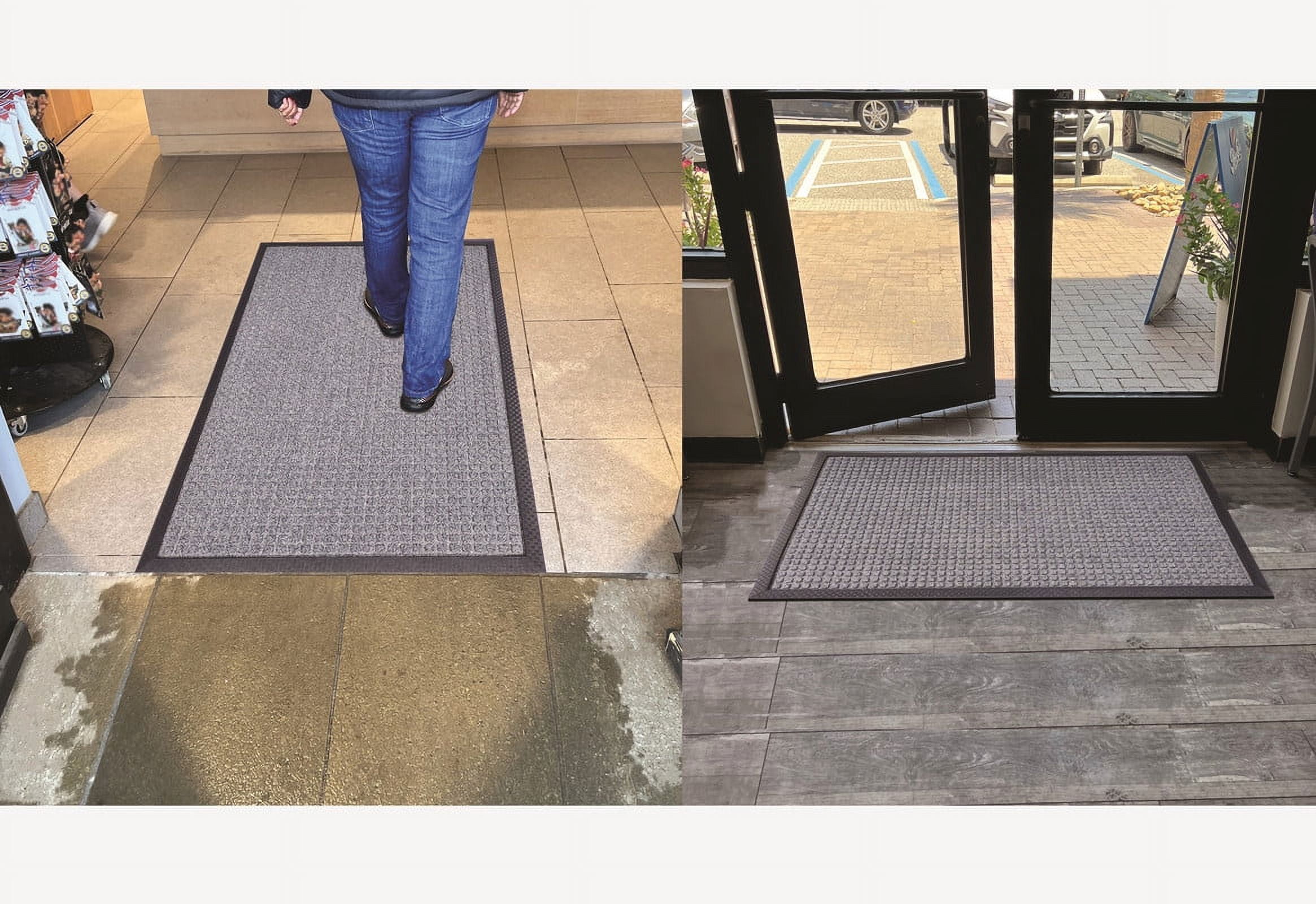 A1HC Indoor Outdoor Mat, Front and Back Entrance Welcome Mats, Front Door Patio Mats 36X60 Inches, Non-Slip Easy Clean Entrance Washable Large Size Doormats, Light Grey