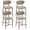Camel-ZBSM08, variant on Counter Height Bar Stool Set of 2,25" Fabric Upholstered with Cross Support Metal Frame for Kitchen Island, Home Use, Beige
