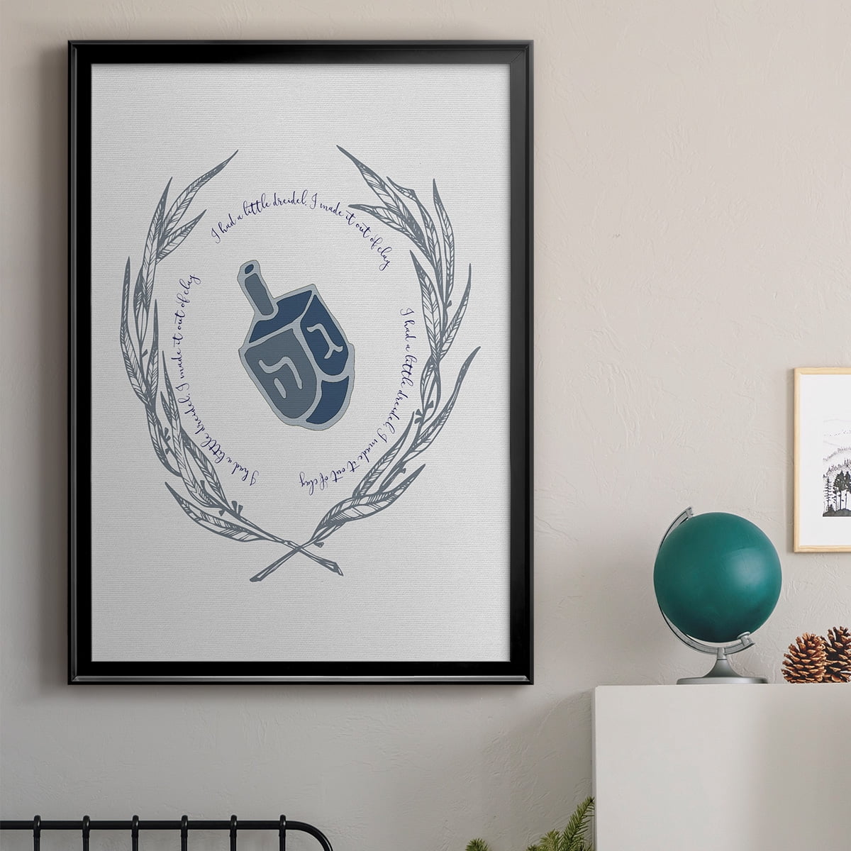 Hanukkah Dreidel Premium Framed Print - Ready to Hang