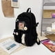 thumbnail image 2 of FLhrweasw Mochila para Mujer Mochilas Escolares Bonitas A La Nailon Con Pasador Felpa (negro), 2 of 8
