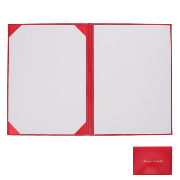 HONMEET Red Leatherette Diploma Case Padded Certificate Cover for College Degree Presentation