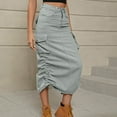 thumbnail image 6 of Ovbmpzd Womens Cargo Skirt Denim Jean Long Gray Skirt Maxi Pencil Skirts High Waisted Skirts for Women XL, 6 of 8