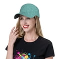 thumbnail image 5 of Honeii Teal Green Glitter Print Hat, Women's Baseball Hat Unisex Fit, Baseball Cap,Adjustable One Size, 5 of 6