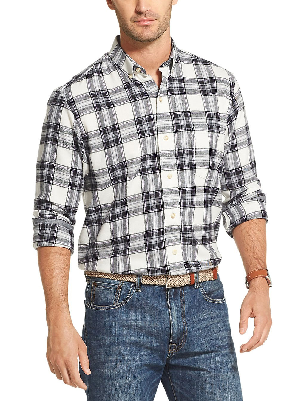 Long Sleeve Plaid Flannel Shirt 