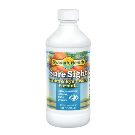Dynamic Health Sure Sight | Liquid Vision & Eye Health Support Formula | Lutein, Zinc, Vitamin A & More | Vegetarian, No Gluten | 8oz, 24 Serv