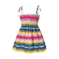 thumbnail image 1 of MIASHUI Robe Florale pour Filles Tout-Petits Robe Smockée Ligne A Robe d'Été de Plage pour Filles, Multicolore, 3-6 Mois, 1 of 3