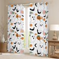 thumbnail image 2 of Feelyou Teens White Ghost Blackout Curtains Set of 2 (52x84 Each), Cartoon Halloween Bat Window Curtains, Farmhouse Floral Flower Curtains and Drapes, Blackout Curtains Room Decor, 2 of 6