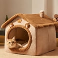 thumbnail image 4 of Cama Cueva para Gatos Sothuba en Forma de Oso para Gatos de Interior Marrón, 4 of 9