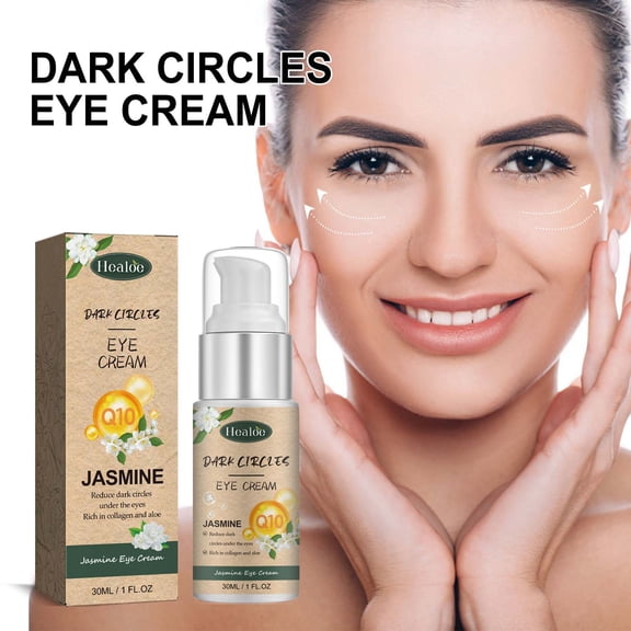 PiGOGI Jasmine Dark Circles Removal Eye Cream Eye Bags Firming 30ml - Hydrating Softening Eye Cream with Vitamin C and Hyaluronic