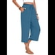 thumbnail image 3 of Pantalones Cortos para Mujer, Informales, con Cordón y Bolsillos, Holgados, de Cintura Alta y Pierna . Azul Oscuro XXL, 3 of 6