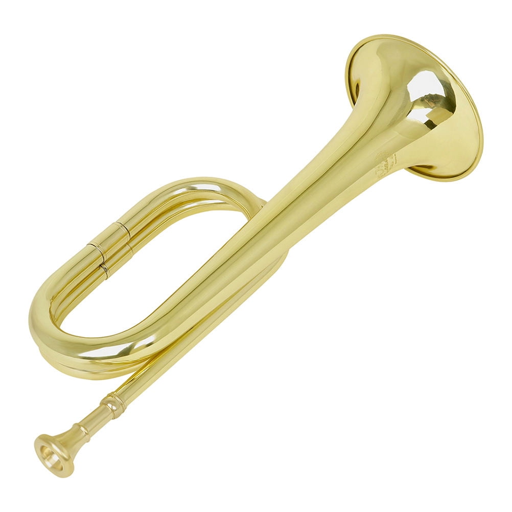 GOOHOCHY Copper Bugle Trumpet 1 Set for Music , Golden Finish with Bulge Shape, Instrument