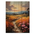 thumbnail image 3 of Designart "Farm Summer Fauvist landscape V" Floral Print on Natural Pine Wood, 3 of 5