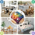 thumbnail image 4 of Colorful Tie Dye Circular Spiral Pattern Square Tablecloth,Waterproof Square Table Cover,Wipeable Spillproof Washable Table Cover for Home Kitchen Party Decor 52"x52"(132x132cm), 4 of 6