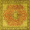 thumbnail image 1 of Ahgly Company Machine Washable Indoor Square Persian Yellow Traditional Area Rugs, 4' Square, 1 of 4