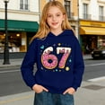 thumbnail image 5 of 67 Print Pullover Hoodie, Soft Casual Sweatshirt for Girls and Boys, Everyday Play and Comfort Wear,Navy 110, 5 of 5