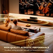 Kivdit Sound Bar for TV,50W Bluetooth 5.3 Soundbar with Built-in Subwoofer,2.0ch Home Theater Speakers with LED Lights,3D Surround Sound System TV Speakers,HDMI-ARC/Optical/AUX/USB Connect