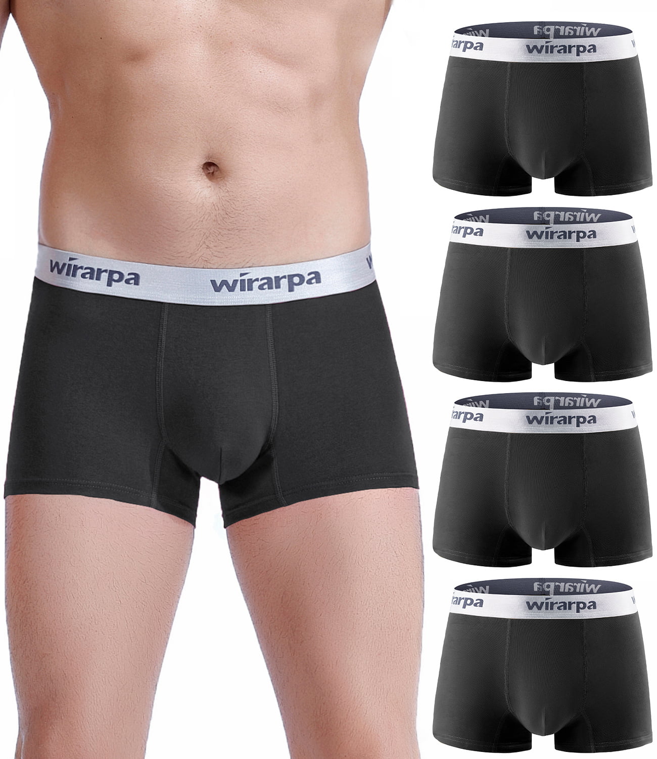 wirarpa Men's Cotton Stretch Underwear Support Briefs Wide Waistband Multipack 