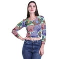 thumbnail image 4 of Moomaya Printed Round Neck Long Sleeve Crop Tops For Women Cotton Jersey T Shirt, 4 of 5