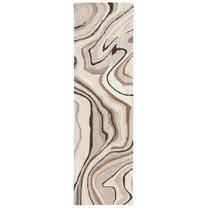 SAFAVIEH Metro Bedelia Wavy Marble Runner Rug, Brown/Ivory, 2'3" x 8'