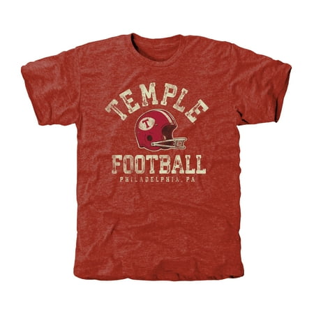 Temple Blend - Temple Owl Originals Gridiron Tri-Blend T-Shirt - Cherry