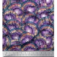 thumbnail image 1 of Soimoi Silk Fabric Rainbow & Pearl Ocean Printed Fabric 1 Yard 42 Inch Wide, 1 of 1