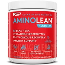 RSP Nutrition AminoLean Recovery Post Workout BCAAs and EAAs Amino Acids Supplement for Lean Muscle, Tropical Punch Flavor, 30 Servings