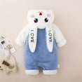 thumbnail image 5 of IVEYRTF Toddler Kids Bodysuit Cute Print Fleece-Lined Hooded Romper Zip Thermal Fall Winter Cozy Warm One-Piece Outerwear for Baby 1-2 Years(Blue,9 Months), 5 of 6