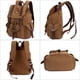 thumbnail image 5 of Mochila de lona vintage Kaukko Mochila de senderismo para viajes al aire libre Mochilas escolares KAUKKO K1016-Khaki, 5 of 5