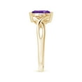 thumbnail image 3 of ANGARA Natural Criss-Cross Marquise Amethyst Solitaire Ring with Diamonds in 14K Yellow Gold for Women (Size-8x4mm) | February Birthstone, Anniversary, Jewelry Gift for Women | Natural Amethyst Ring, 3 of 8