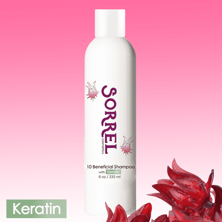 Keratin Beneficial Shampoo Low Lather Cleanser for Dry, Damaged or Processed hair, Organic Hibiscus, Color Care, Nourishing, Healthy Shiny & Strong hair by Sorrel Cosmetics 8