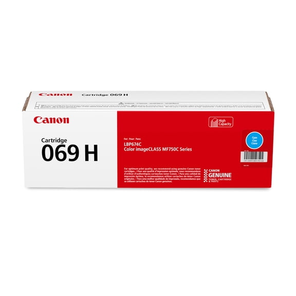 Canon 069 High Capacity Cyan Toner Cartridge - Sold Without Manufacturer Warranty