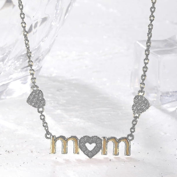 Love Mom Letters Pendant Necklace Gold Rose Gold Silver Necklace Mother's Day Thanksgiving Birthday Gift