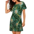 thumbnail image 2 of Xecao Thorns Of Macro Cactus for Women's Loose Nightgown Sleepwear Short Sleeves Shirt Casual Print Sleepdress, 2 of 6