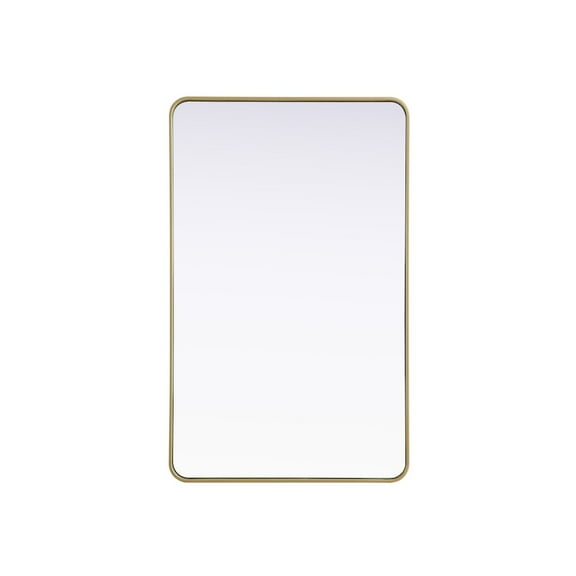 Elegant Decor Contour Metal Rectangle Mirror 30x48 in Brass