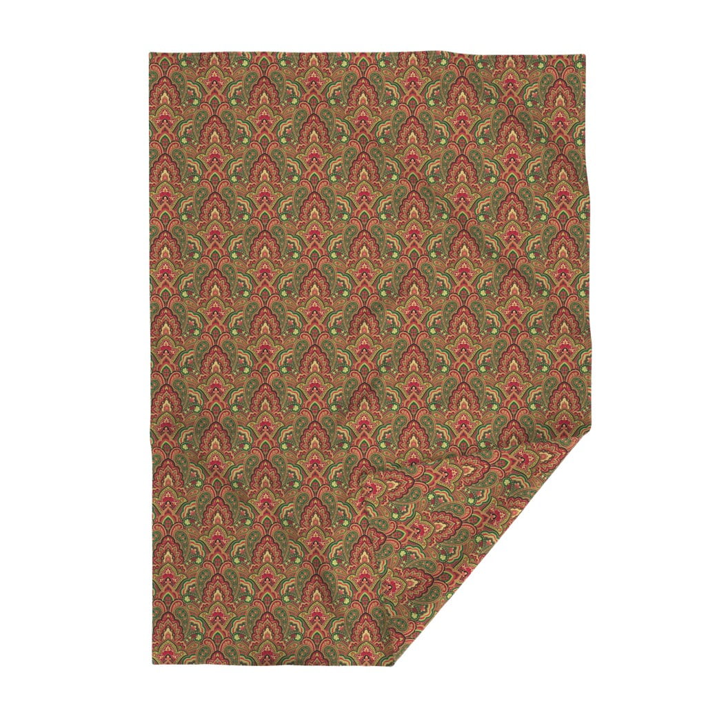 Luxe Velvet Throw Blanket, 50" x 70" Christmas Damask Floral Paisley