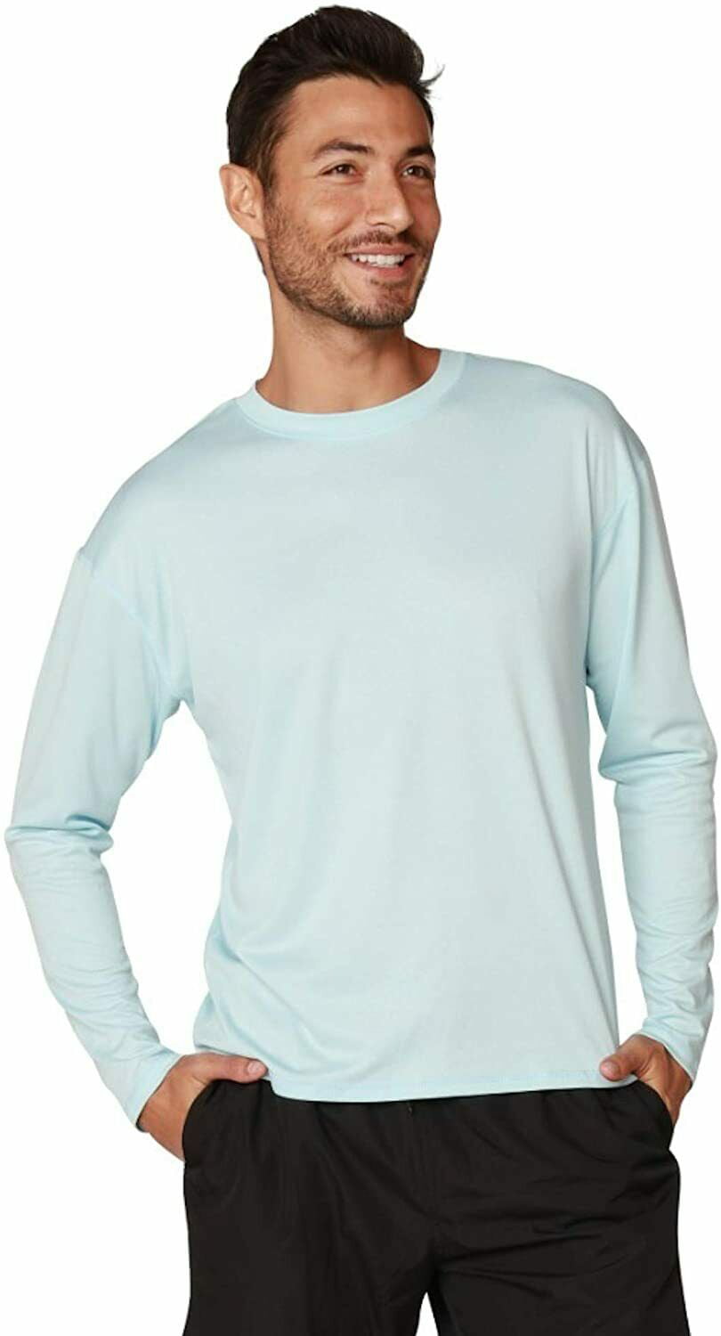 InGear Performance Long Sleeve UV + UPF 50 Sun Protection Shirt for Men,  LightBlue, Large