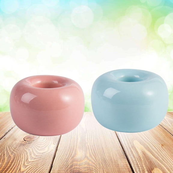 GOOHOCHY Simple Toothbrush Holder Stand Ceramic Sky-Blue 2Pcs