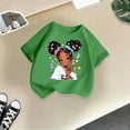 thumbnail image 5 of T Shirts for Girls Short Sleeve Kids Cartoon Graphics Cotton Tee Round Neck Summer Tops Green,3-4 Years, 5 of 5