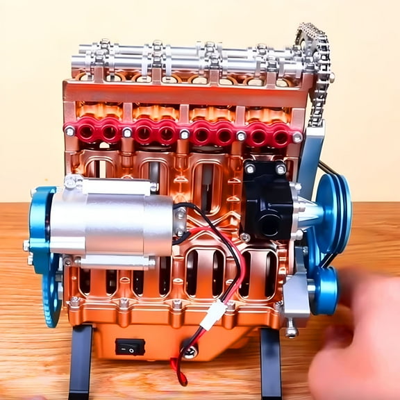 BESTSKY Cute Creative Engine Model Desktop Engine,4-Cylinder Car Engine Model Building Kit Adult Mini DIY Engine Model Toy,Classic Kids Gift