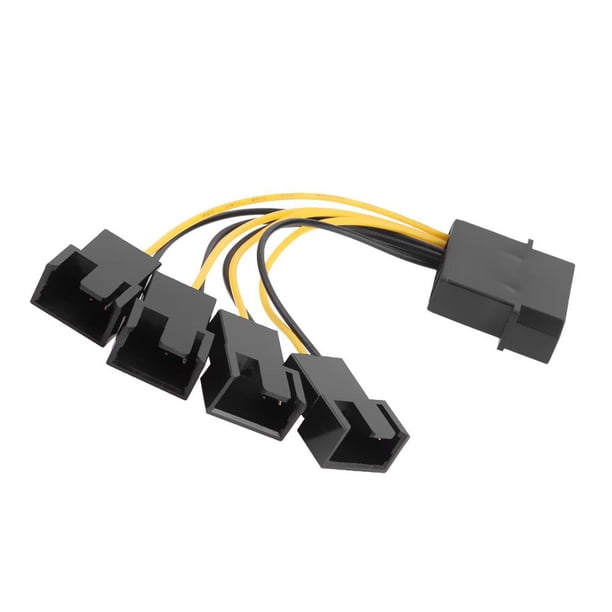 Ventilador De Refrigeración De La Computadora D-Port Computer CPU PC Case 3Pin Fan Cable 1 a 4 Ways Power Splitter (5pcs