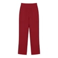 thumbnail image 4 of Linen Pants Women Cotton Linen Pants Comfy Elastic Waist Lounge Pants Lightweight Mid Rise Trousers Trendy Summer Straight Leg Linen Pants, 4 of 6