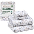 thumbnail image 2 of RUVANTI 100% Organic Cotton Sheets - Queen Sheet Set - 4 Piece Percale Weave Bedding, Crisp, Cooling & Breathable, Soft & Durable, 16" Deep Pocket, Hotel Quality Sábanas - Tranquil, 2 of 7