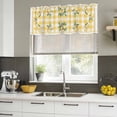 thumbnail image 5 of 2 Pack Valances for Windows, Yellow Lemons Window Valances for Living Room/Bedroom/Bathroom, Floral Wreath Leaves Buffalo Plaid Light Filtering Kitchen Curtain Valance Window Treatment 42"W x12" L, 5 of 9