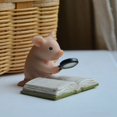thumbnail image 3 of Figura de cerdo de jardín de hadas en miniatura - Mini cerdo de lectura, 3 of 3