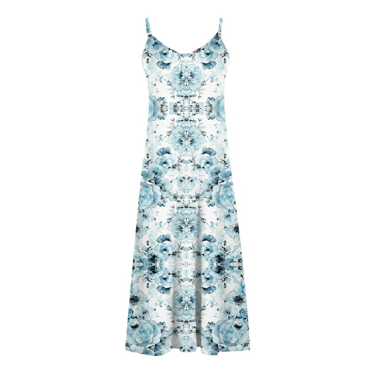 Uaswgudfs Sleeveless Midi Sundress - Casual Summer Dress for Women 2025 with V-Neck & Lightweight Flow Blue-H M, Women's, Size: Medium Uaswgudfs Sleeveless Midi Sundress - Casual Summer Dress for Women 2025 with V-Neck & Lightweight Flow Blue-H M, Women's, Size: Medium