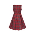 thumbnail image 3 of Girls Dress Christmas Reindeer Headband Red Plaid School Dress 6 Years, 3 of 6