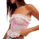 thumbnail image 2 of Tops de Tubo con Estampado Floral de Verano para Mujer, Top Babydoll Fluido de Moda Y2K 2025, Tops Peplum para Salir. Rosa M, 2 of 7