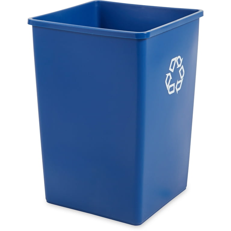 Square Recycling Container, 35 gal, Plastic, Blue Square Recycling Container, 35 gal, Plastic, Blue