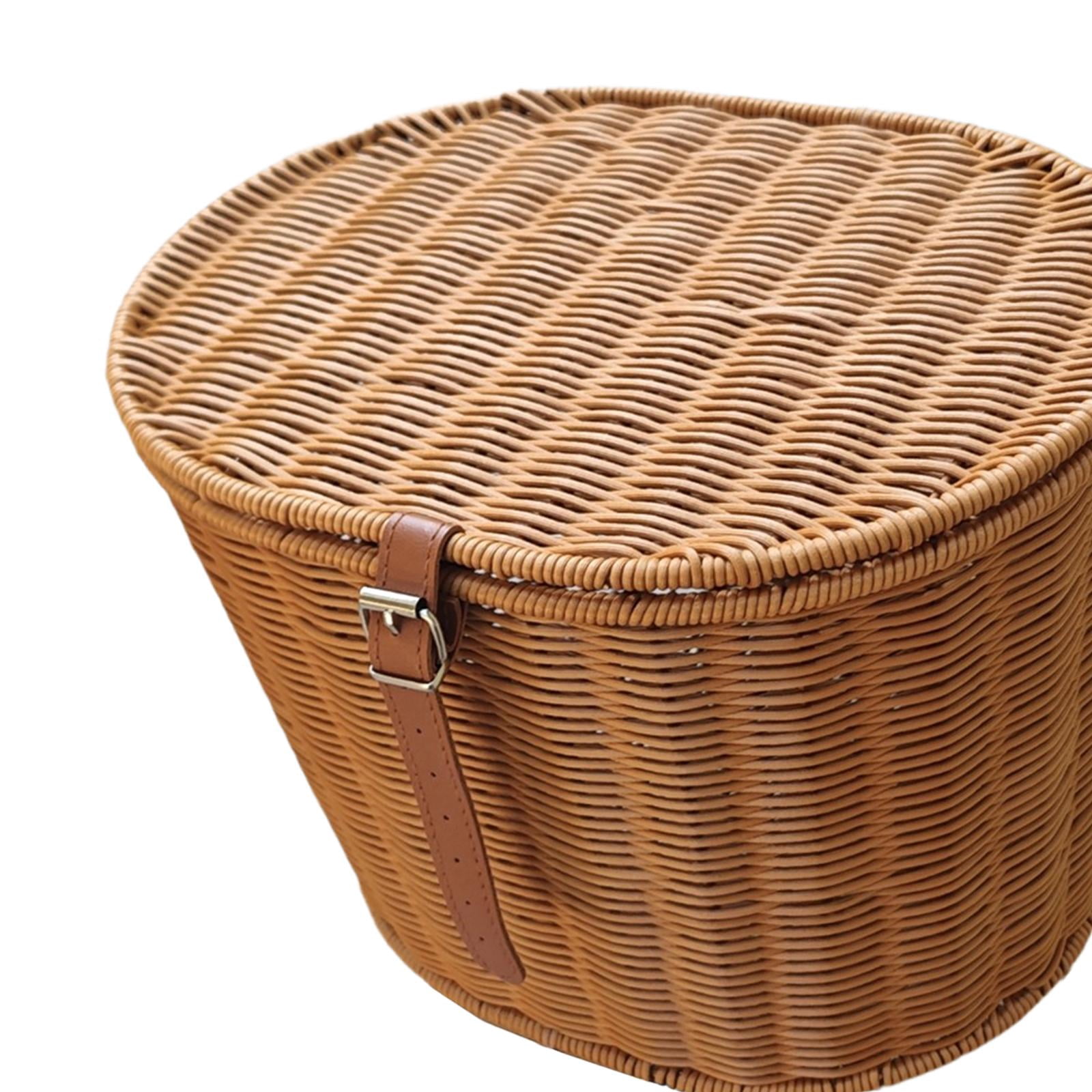 Front Bike Basket Storage Organizer Hand Woven Spacious Iron PP Material Fits Most Adult Bikes and Scooters