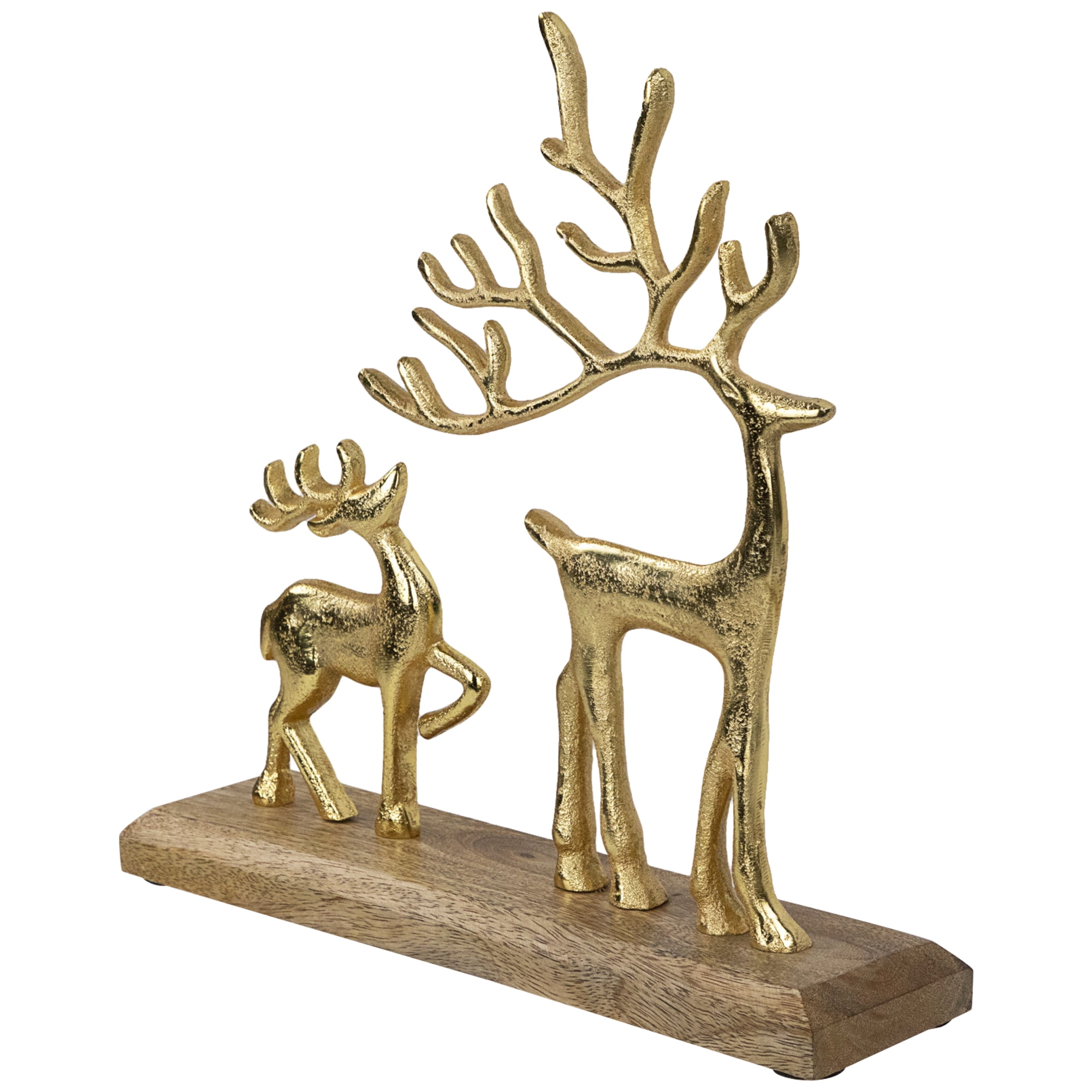 Northlight Reindeer and Fawn Metal Christmas Figure - 10.25" - Gold